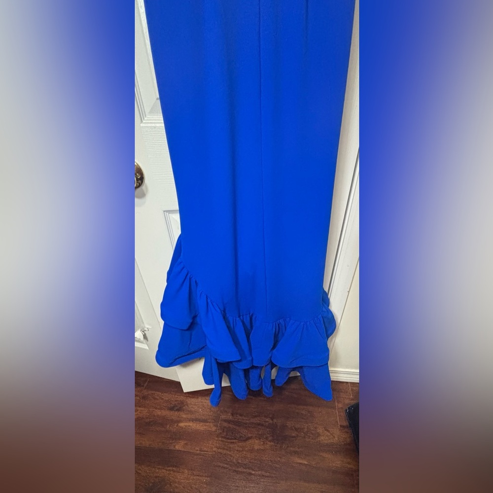 *CLEARANCE* NWT AQUA FOR BLOOMINGDALE’S SZ 4 COBALT BLUE Ruffle Hem Dress - Picture 5 of 12